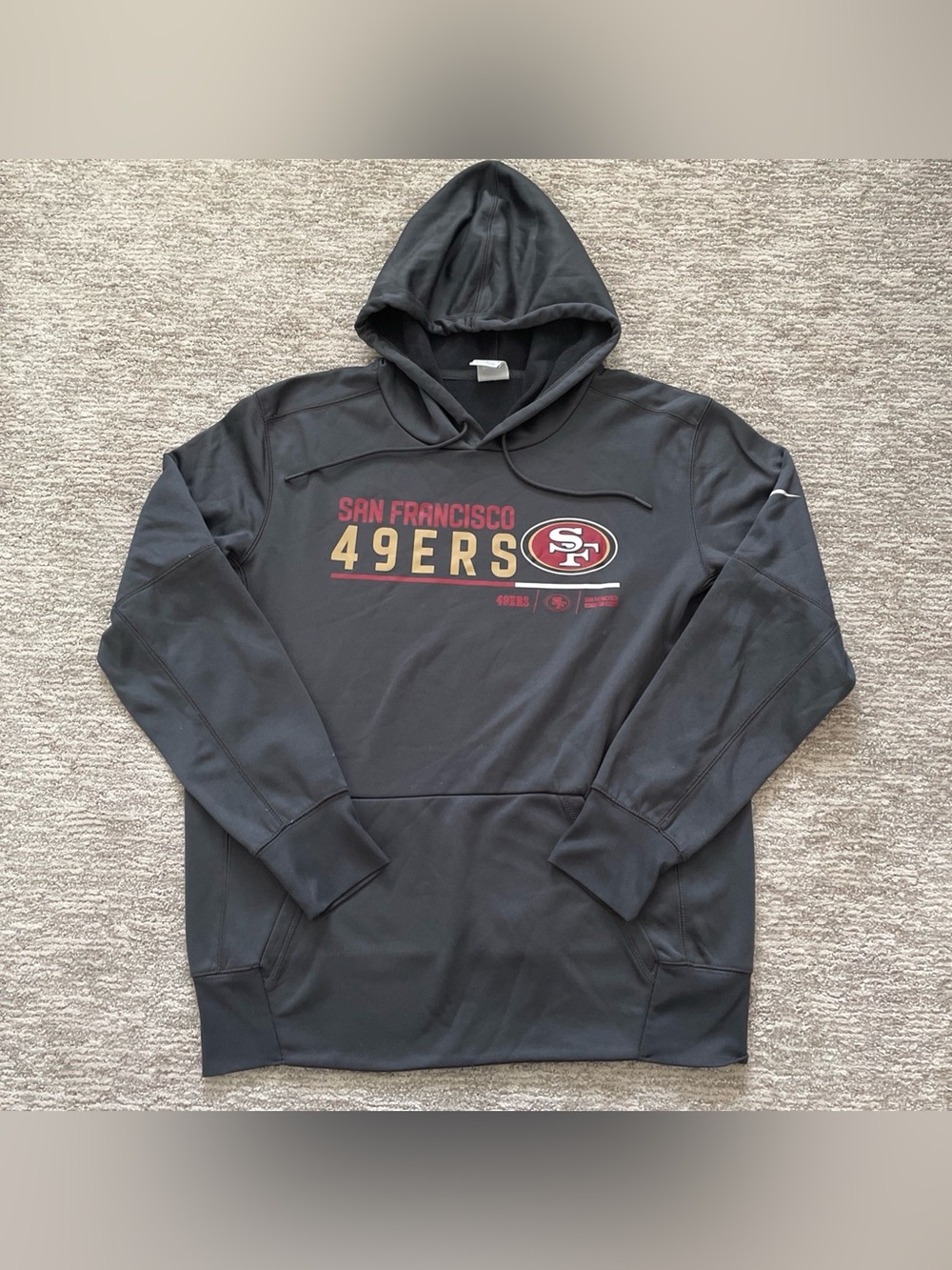 San Francisco 49ers NFL Nike Therma-Fit Men's Medium Gray Hoodie Sweatshirt